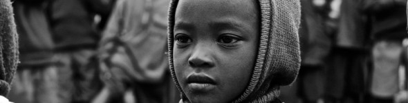A girl at Maji Mazuri school in Kiserian during the morning assembly